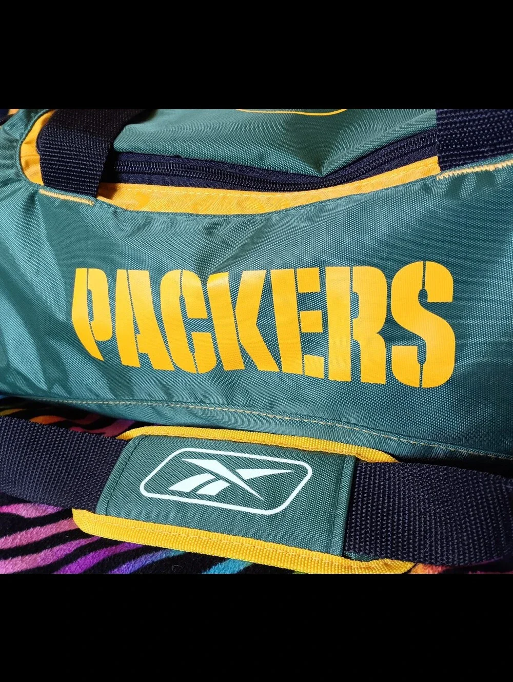 💚💛 Y2K Vintage Reebok Green Bay Packers Duffel Bag NFL Gym Travel 2000s